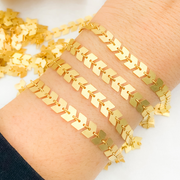 X6GPM. Gold Plated 925 Sterling Silver Chevron Chain